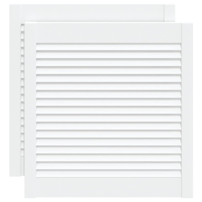 Vrata za omarico z letvicami 2 kosa bela 61,5x59,4 cm borovina